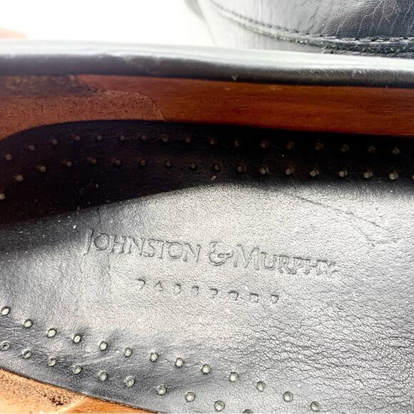 Johnston & Murphy Locklin Venetian Loafer Shoe Black Size 11 Office Dress Preppy - Picture 9 of 10